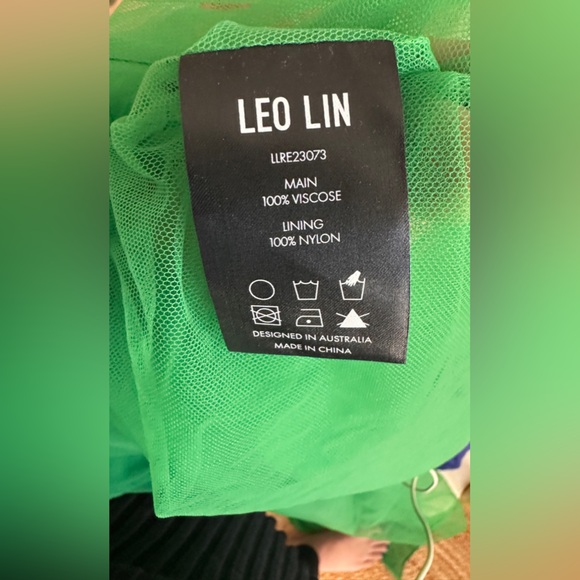 Leo Lin | Green Camilla Draped Gown - Picture 12 of 16